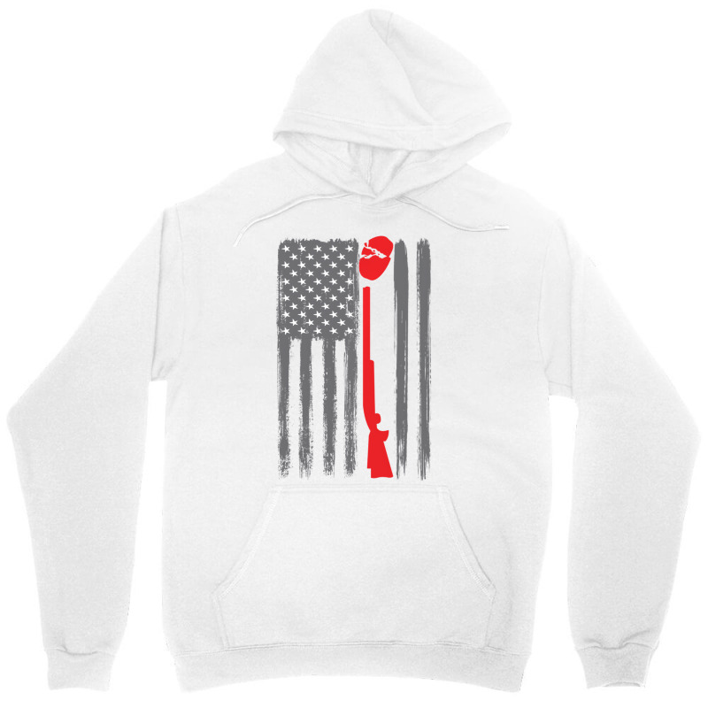 Skeet Trap Clay Shotgun Usa Flag Funny Skeet Shoot Unisex Hoodie | Artistshot