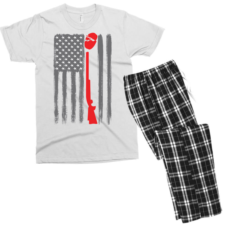 Skeet Trap Clay Shotgun Usa Flag Funny Skeet Shoot Men's T-shirt Pajama Set | Artistshot