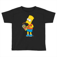 The Simpsons Bart Simpson Squishee Brain Freeze Sw Toddler T-shirt | Artistshot