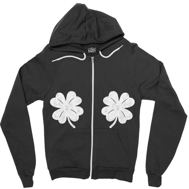 St Patricks Day Saint Paddys Distressed Irish Sham Zipper Hoodie | Artistshot