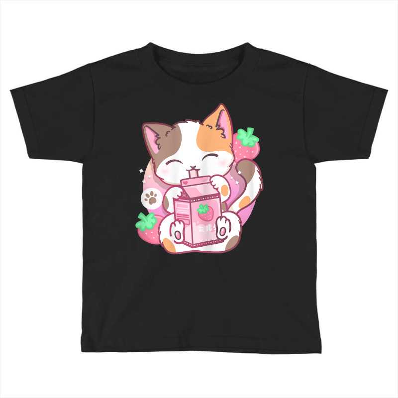 Strawberry Shake Strawberry Milk Cat Kawaii Neko A Toddler T-shirt by ewubea | Artistshot