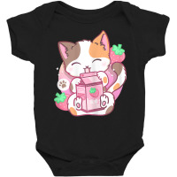 Strawberry Shake Strawberry Milk Cat Kawaii Neko A Baby Bodysuit | Artistshot