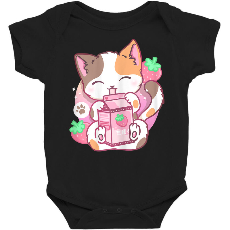 Strawberry Shake Strawberry Milk Cat Kawaii Neko A Baby Bodysuit by ewubea | Artistshot