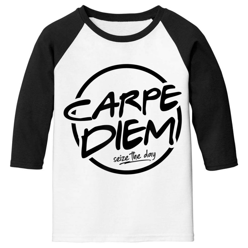 Retro Carpe Diem Seize The Day Latin Quote T Shirt Youth 3/4 Sleeve by genousuv | Artistshot