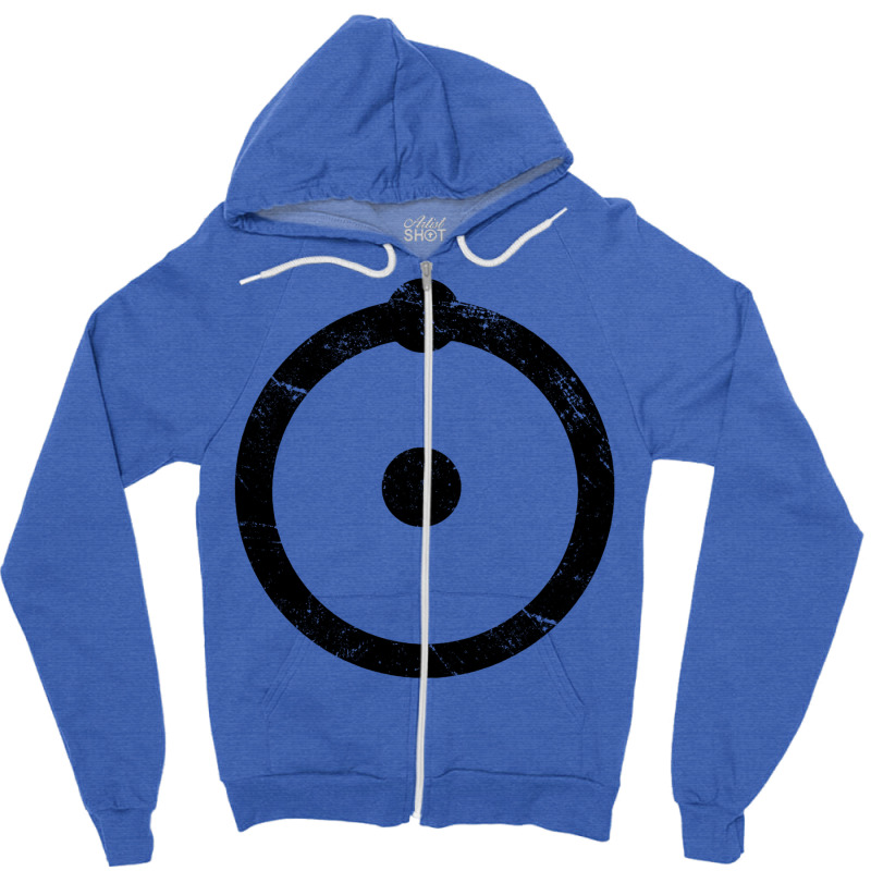 Doctor Manhattan Symbol Distressed Watchmen Zipper Hoodie | Artistshot