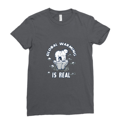 Global Warming Is Real Tee Ladies Fitted T-shirt Designed By Blackstone