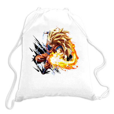 Dragon Ball Z (dbz) Goku (low Poly Abstract) Drawstring Bags Designed By Dc47