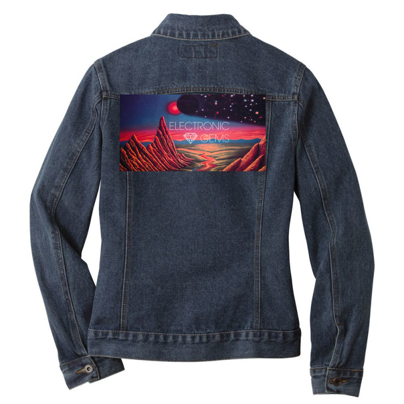 Electronic Gems   Interstellar Eclipse (星間食) Ladies Denim Jacket by jorjybasino8 | Artistshot