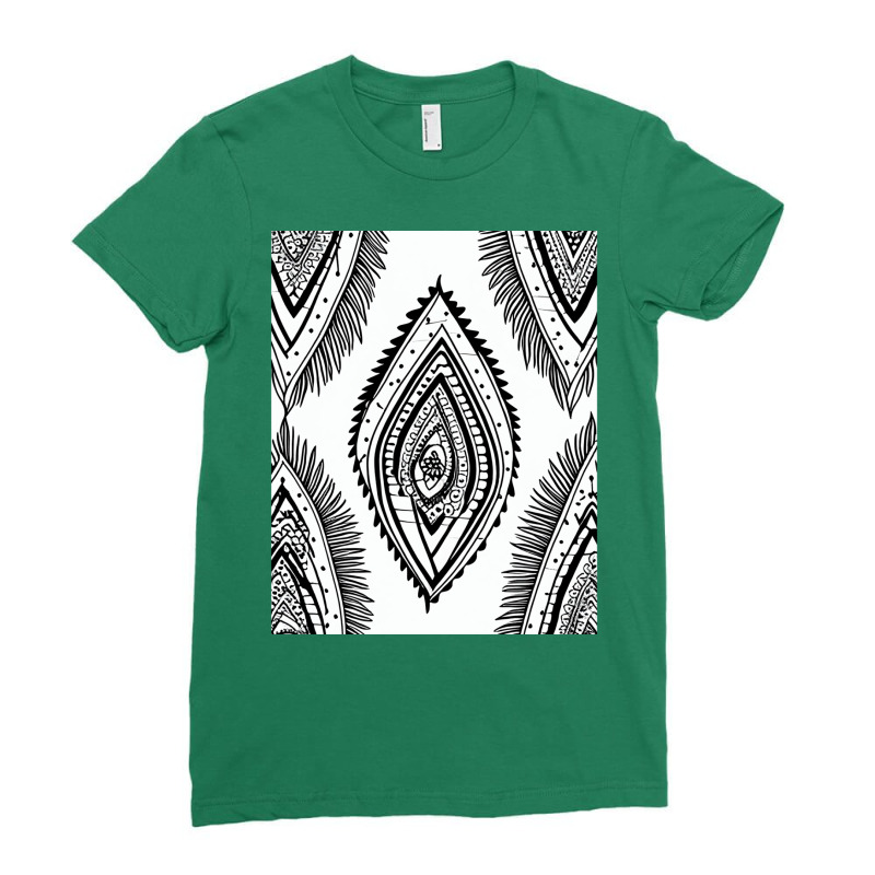 Emma   Boho Retro Modern Abstract Pattern Ladies Fitted T-Shirt by jorjybasino8 | Artistshot