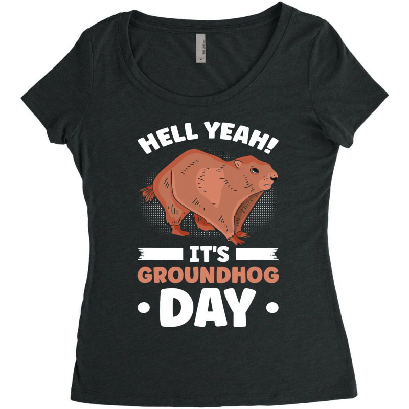 Its Groundhog Day Marmot Woodchuck Women's Triblend Scoop T-shirt by XAVIERESPREE | Artistshot