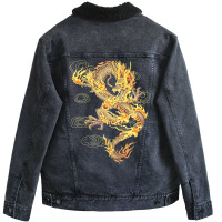 Traditional Chinese Dragon Symbol Of Power And Str Unisex Sherpa-lined Denim Jacket | Artistshot