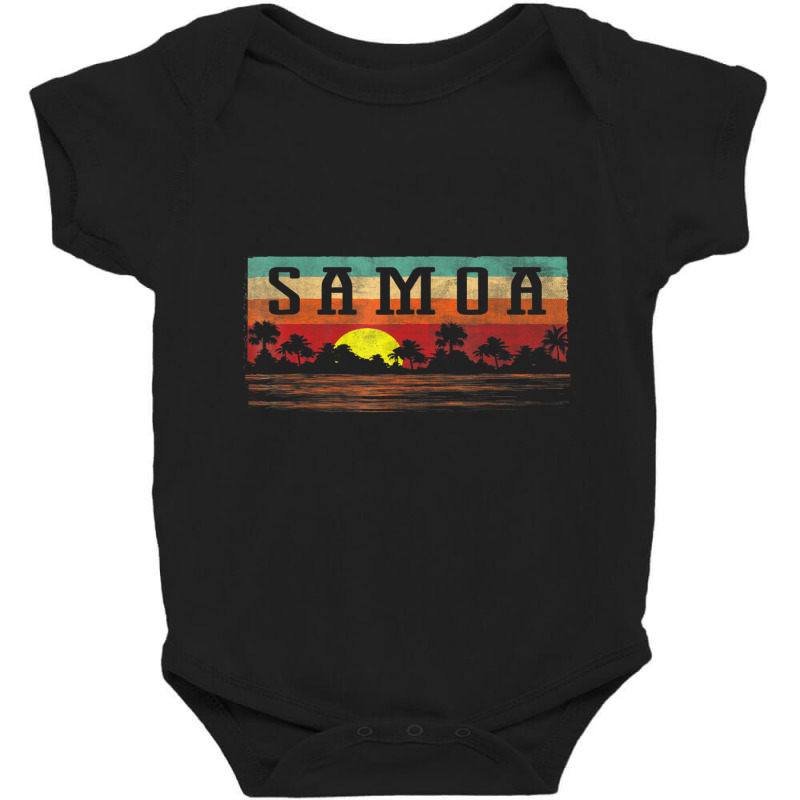 Retro Vintage Samoa T Shirt Samoan Shirt Baby Bodysuit by holden | Artistshot