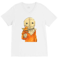 Trick Or Treat Funny Cute Sam Halloween 2022 Costu V-neck Tee | Artistshot