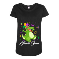 Jester Alligator Beads Mardi Gras Fat Tuesday Para Maternity Scoop Neck T-shirt | Artistshot