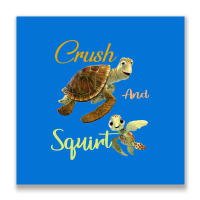 Crush And Squirt Finding Nemo Metal Print Square | Artistshot