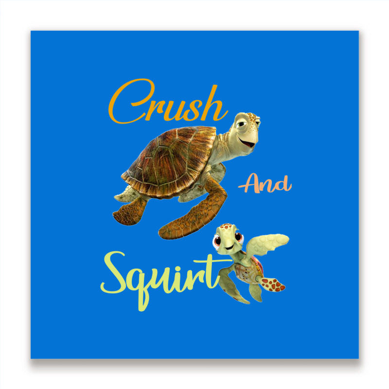 Crush And Squirt Finding Nemo Metal Print Square | Artistshot