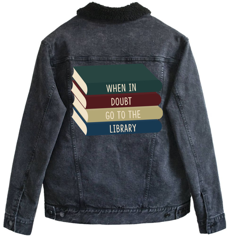 When In Doubt Go To The Library 11 Unisex Sherpa-Lined Denim Jacket by makuosymelah | Artistshot