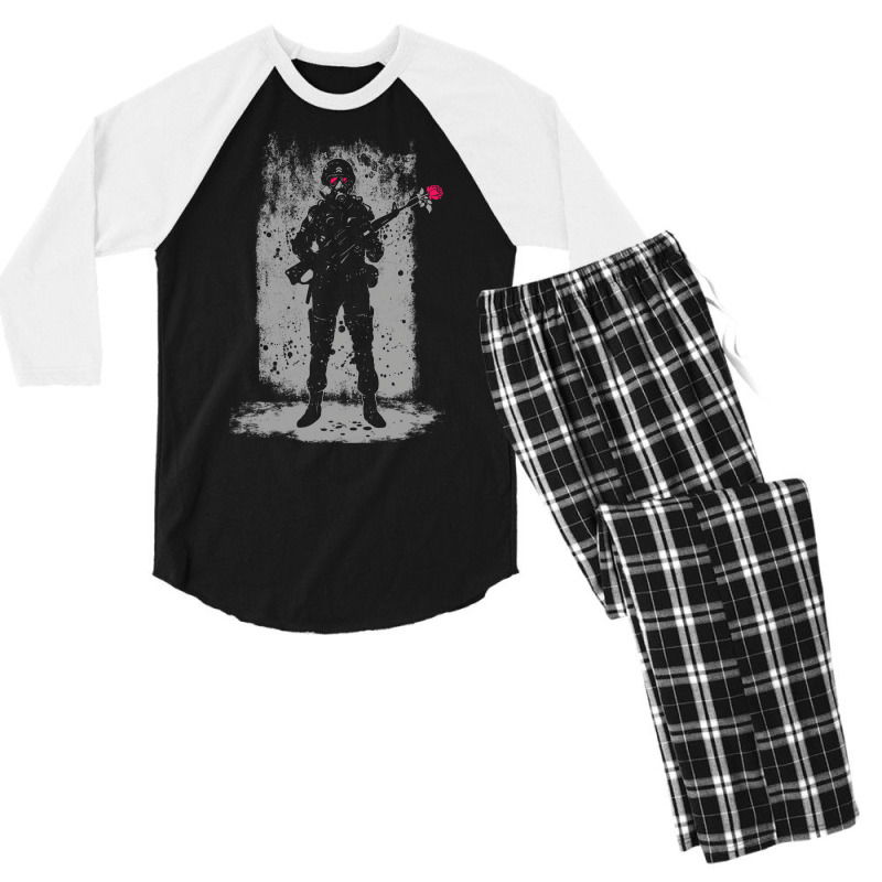 Soldier & Rose Men's 3/4 Sleeve Pajama Set | Artistshot