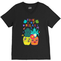 Born In Summer Pineapples V-neck Tee | Artistshot