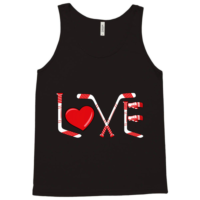 Funny Valentines Day Player Goalie Ice Hockey Hear Tank Top by JESSICASIMONSEN | Artistshot