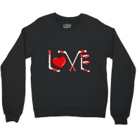 Funny Valentines Day Player Goalie Ice Hockey Hear Crewneck Sweatshirt | Artistshot