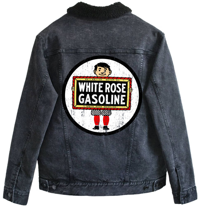 White Rose Gasoline Unisex Sherpa-lined Denim Jacket | Artistshot