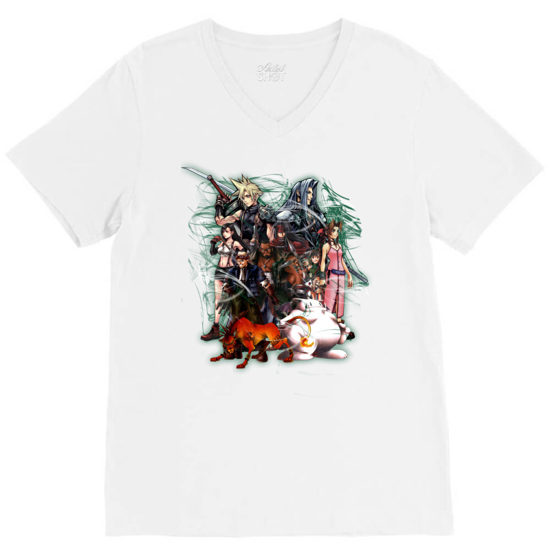 Final Fantasy Vii   Collage V-Neck Tee by elmirnaswaa | Artistshot