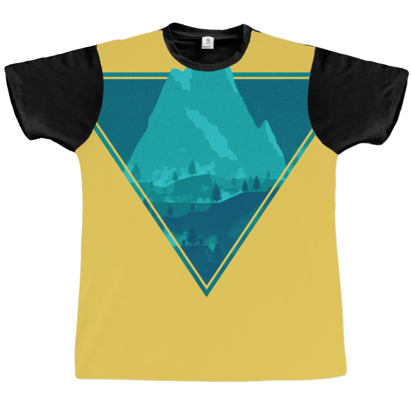 Blue Aesthetic Mountain Graphic T-shirt | Artistshot