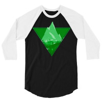 Green Aesthetic Mountain 3/4 Sleeve Shirt | Artistshot