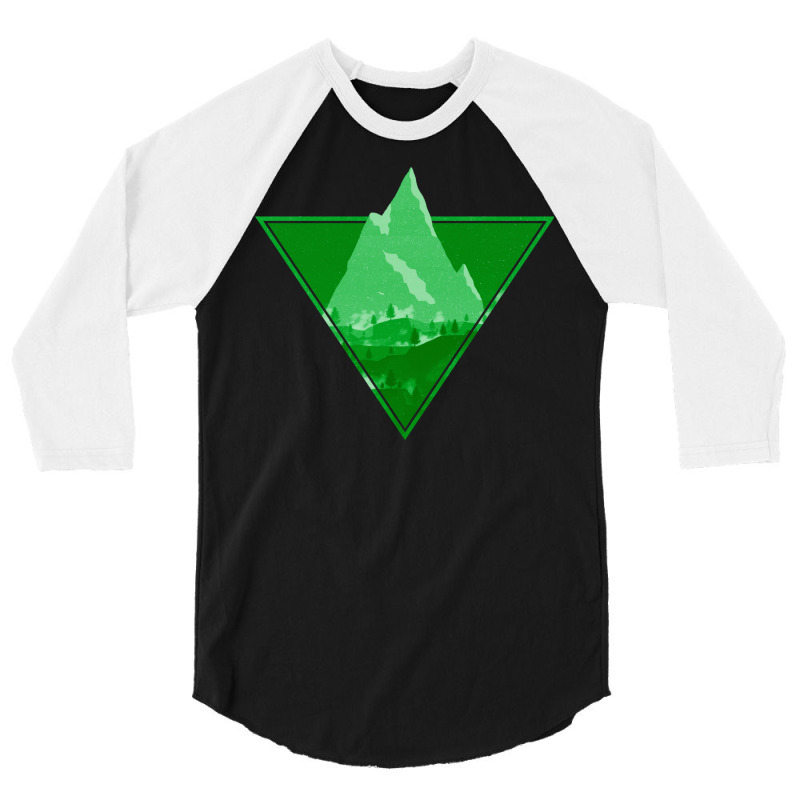 Green Aesthetic Mountain 3/4 Sleeve Shirt | Artistshot