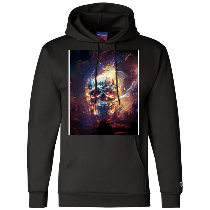 Fire Skull Champion Hoodie by elmirnaswaa | Artistshot