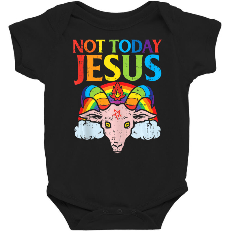 Today Not Jesus Satan Goat Satanic Rainbow Satanis Baby Bodysuit by karynadreck | Artistshot