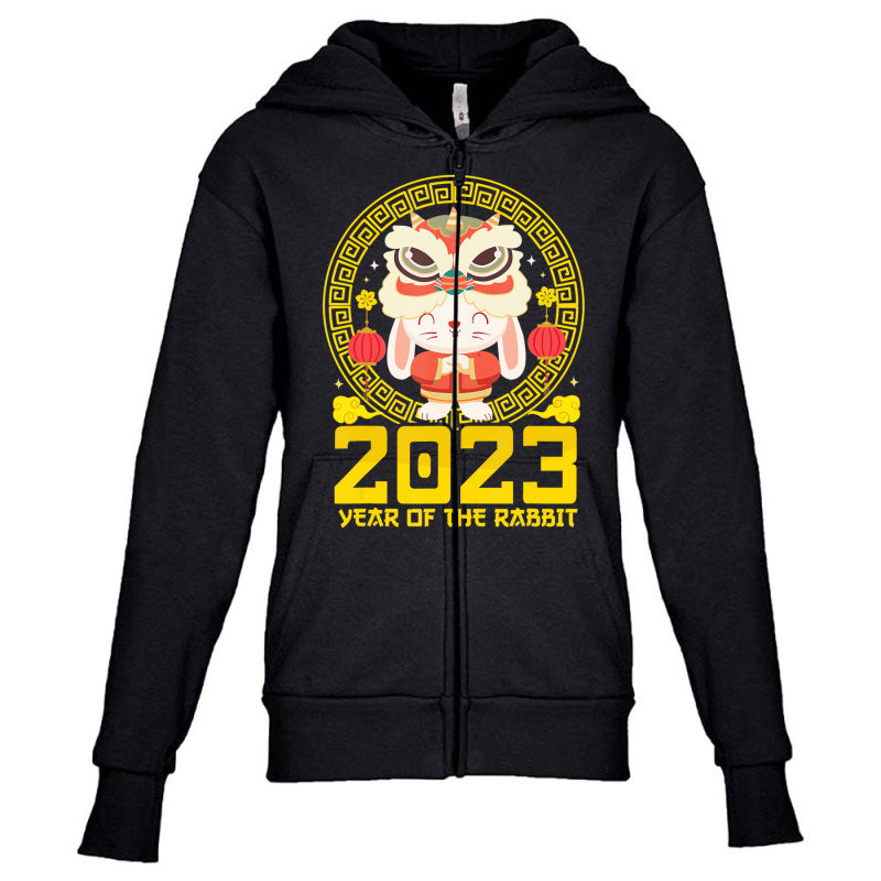 Cute Bunny 2023 Chinese New Year 2023 Rabbit Lion Youth Zipper Hoodie | Artistshot