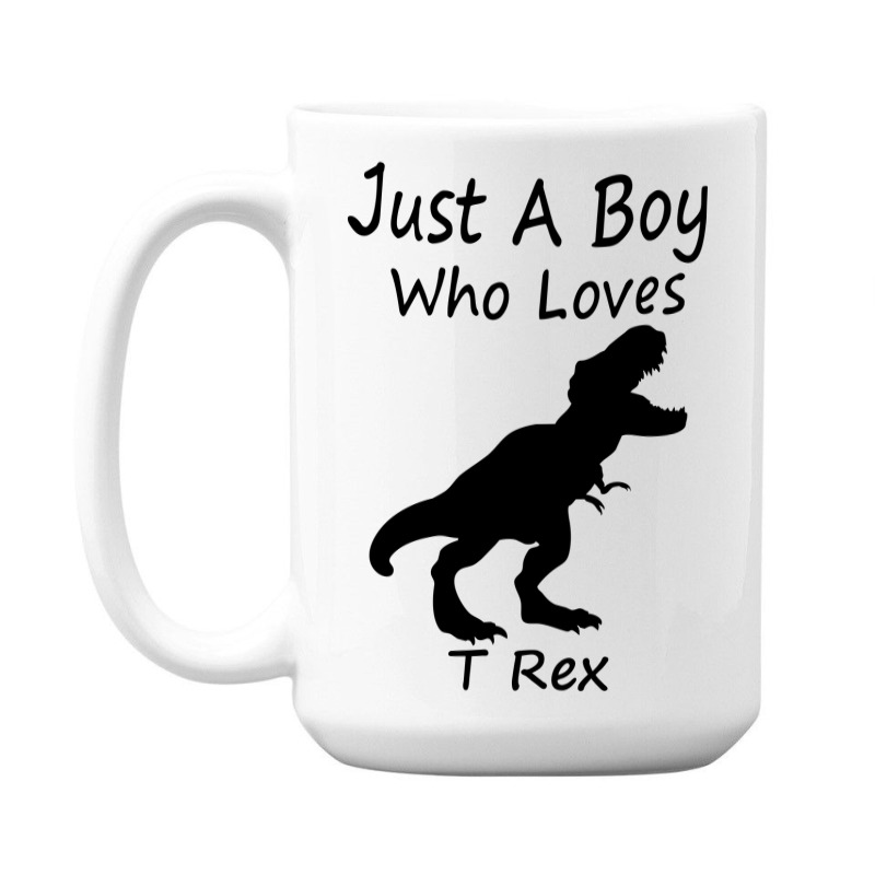 New Just A Boy Who Loves T Rex Silhouette Design 15 Oz Coffee Mug | Artistshot