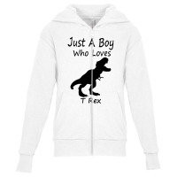 New Just A Boy Who Loves T Rex Silhouette Design Youth Zipper Hoodie | Artistshot