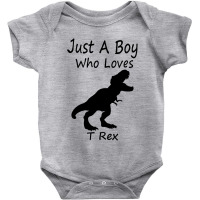 New Just A Boy Who Loves T Rex Silhouette Design Baby Bodysuit | Artistshot