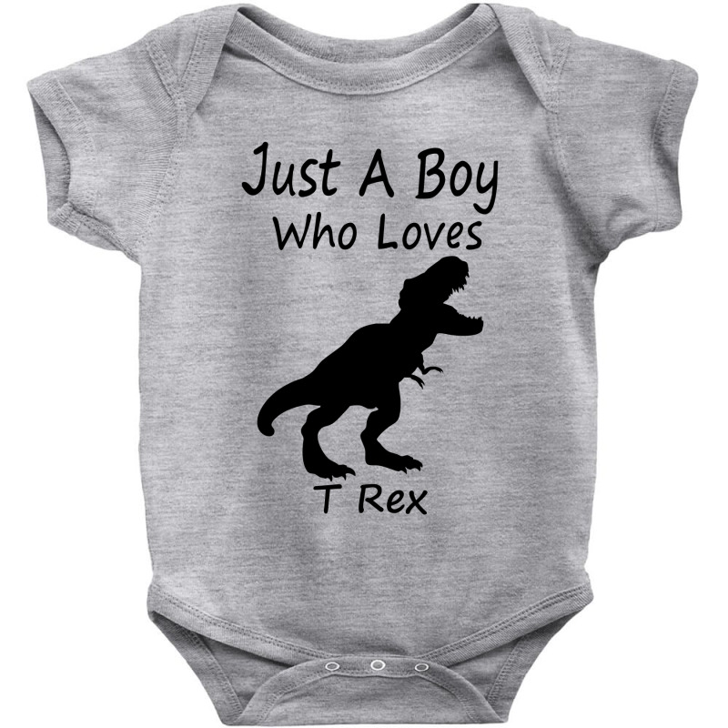 New Just A Boy Who Loves T Rex Silhouette Design Baby Bodysuit | Artistshot