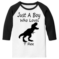 New Just A Boy Who Loves T Rex Silhouette Design Youth 3/4 Sleeve | Artistshot