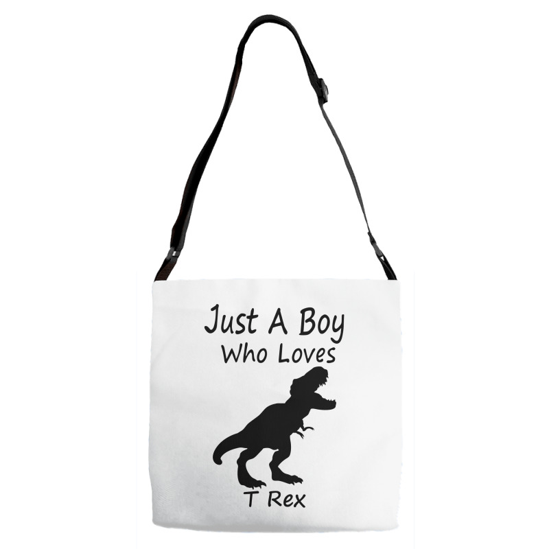 New Just A Boy Who Loves T Rex Silhouette Design Adjustable Strap Totes | Artistshot