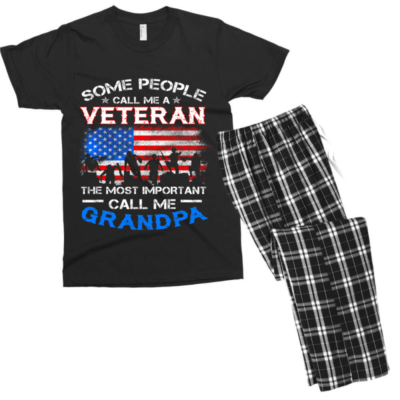 Proud Army Veteran Grandpa Fathers Day Shirt Gifts Men's T-shirt Pajama Set | Artistshot