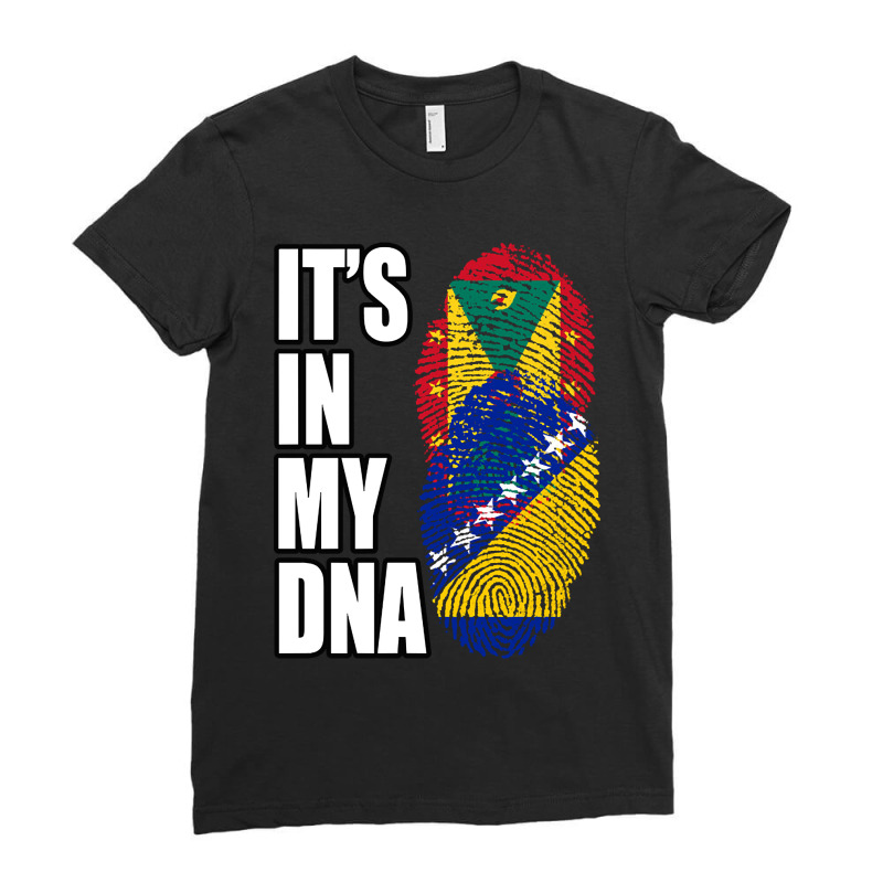 Hot Trend Grenadian And Bosnian Mix Heritage Dna F Ladies Fitted T-Shirt by rebeccacameron | Artistshot