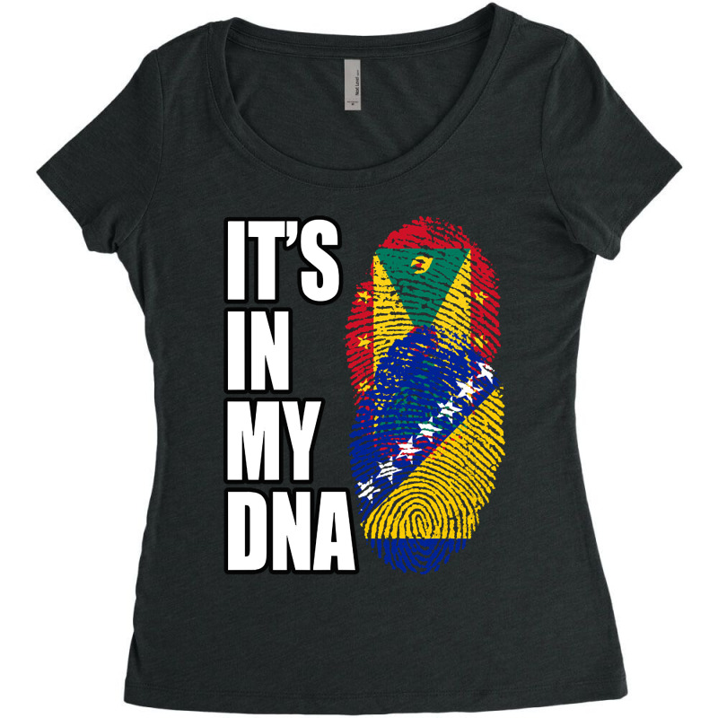 Hot Trend Grenadian And Bosnian Mix Heritage Dna F Women's Triblend Scoop T-shirt by rebeccacameron | Artistshot