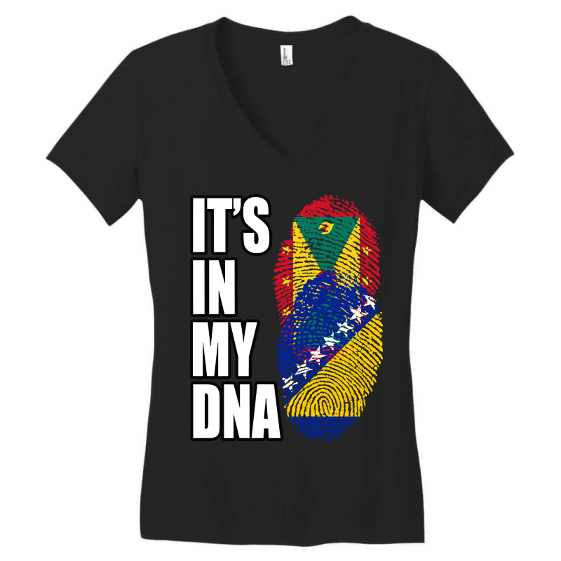 Hot Trend Grenadian And Bosnian Mix Heritage Dna F Women's V-Neck T-Shirt by rebeccacameron | Artistshot