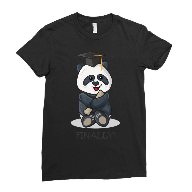 Finally! Master Bachelor Panda Student Graduated U Ladies Fitted T-Shirt by aiiluurosy | Artistshot