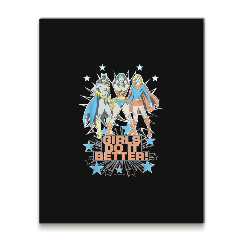 Wonder Woman Supergirl Batgirl Girls Do It Better Metal Print Vertical | Artistshot