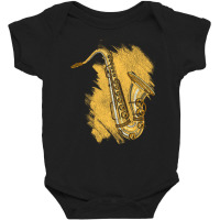 Jazz Musician Gift Musical Instrument Saxophone Pu Baby Bodysuit | Artistshot