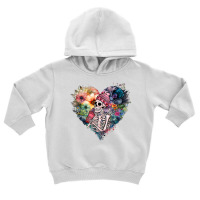 Valentines Day Vintage Flowers Heart Skeleton T Sh Toddler Hoodie | Artistshot