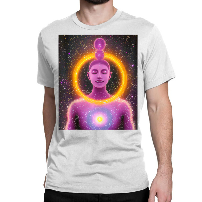 Yoga Girl Female Sun Salutation Meditation Chakra Classic T-shirt by heffopance | Artistshot