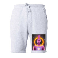 Yoga Girl Female Sun Salutation Meditation Chakra Fleece Short | Artistshot