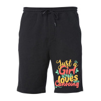 Just A Girl Who Love T  Shirt Just A Girl Who Loves Canoeing Gift Prod Fleece Short | Artistshot